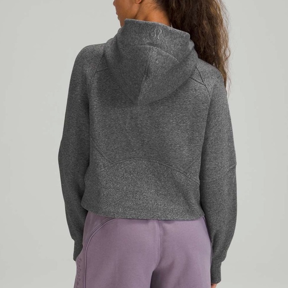 SOLD Lululemon Scuba Oversized Full Zip Hoodie Heathered Speckled Black Gray - Picture 2 of 5